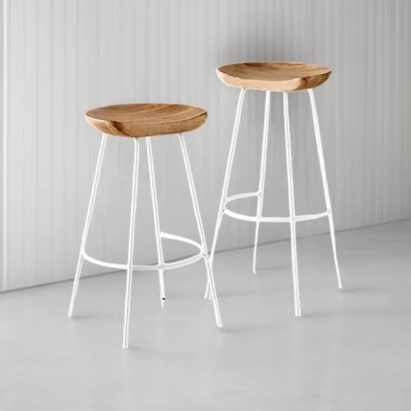 

Modern Bar Stools Wooden Chairs Luxury Garden Chair Ergonomic Iron Kitchen Counter Reception Shop Taburete Alto Backrest Gamer