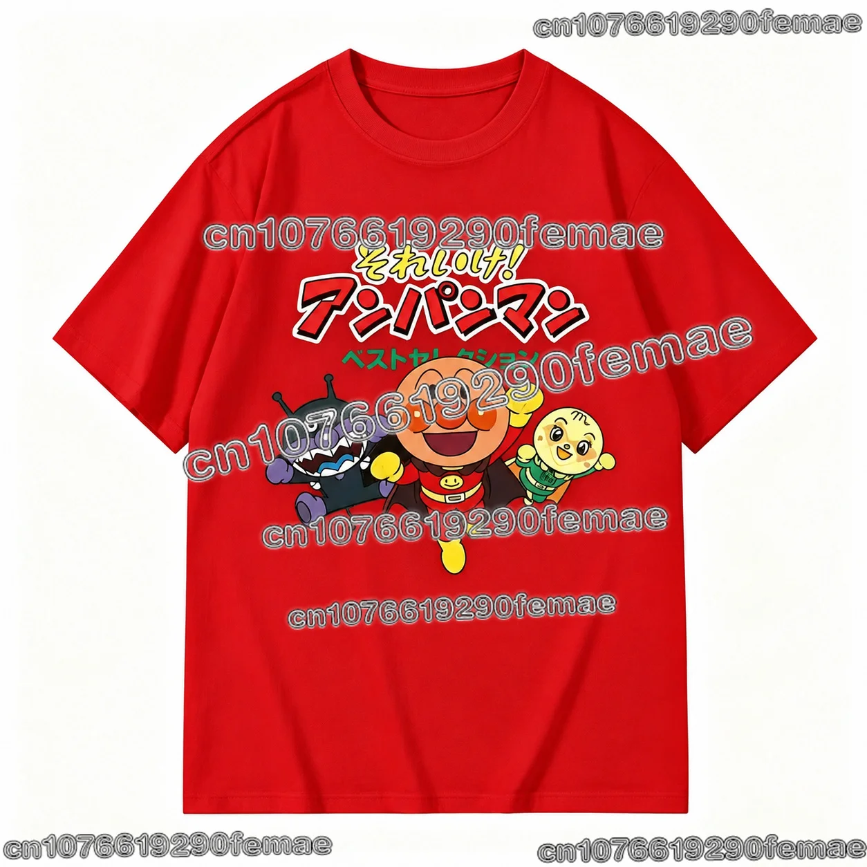 Niedliches ANPANMAN-Cartoon-Print-T-Shirt für Kinder, Unisex, Sommer, lässiges T-Shirt, kurzärmelig, mit grafischem Motiv, Rundhalsausschnitt, Streetwear, bequemes Oberteil. – Detail 9