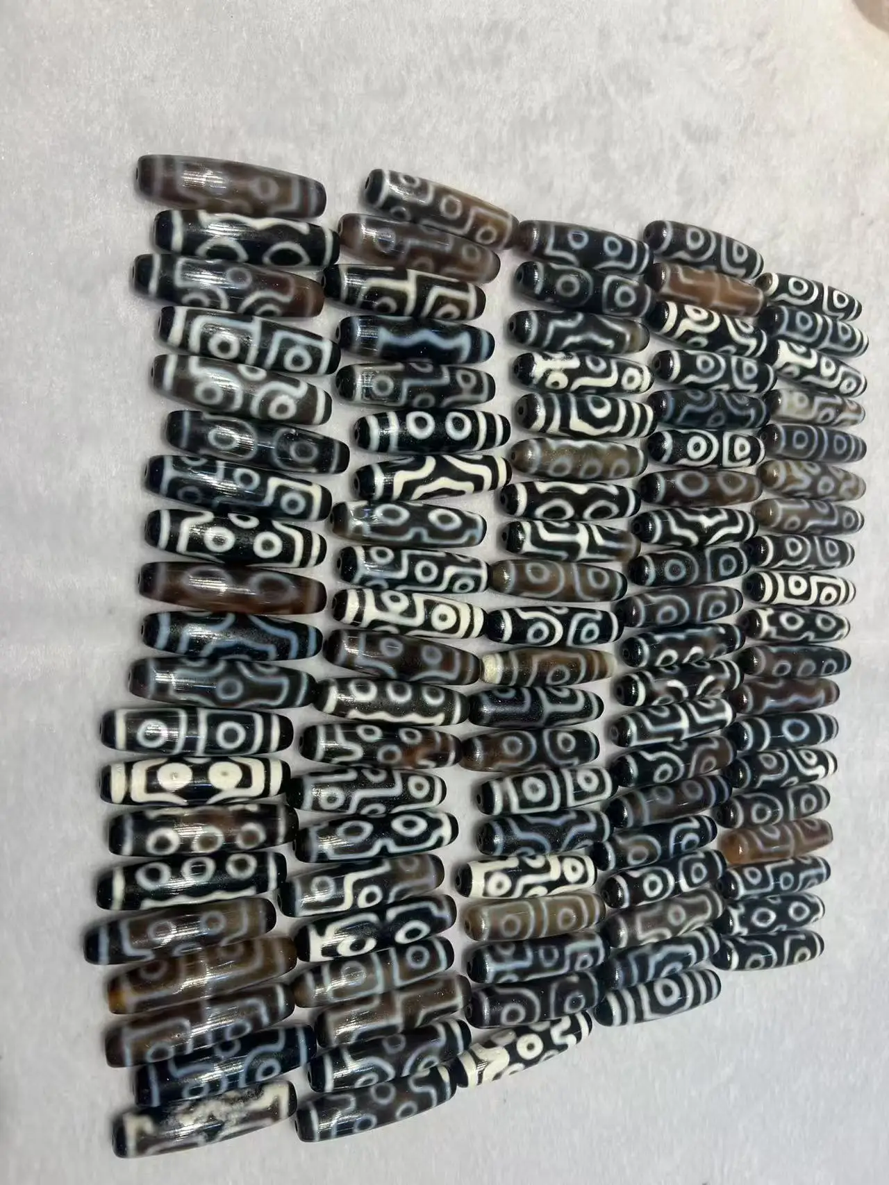 100pcs size 50mm Taiwan craft dzi wholesale necklace pendant accessories beaded nine eyes God of wealth noble three eyes
