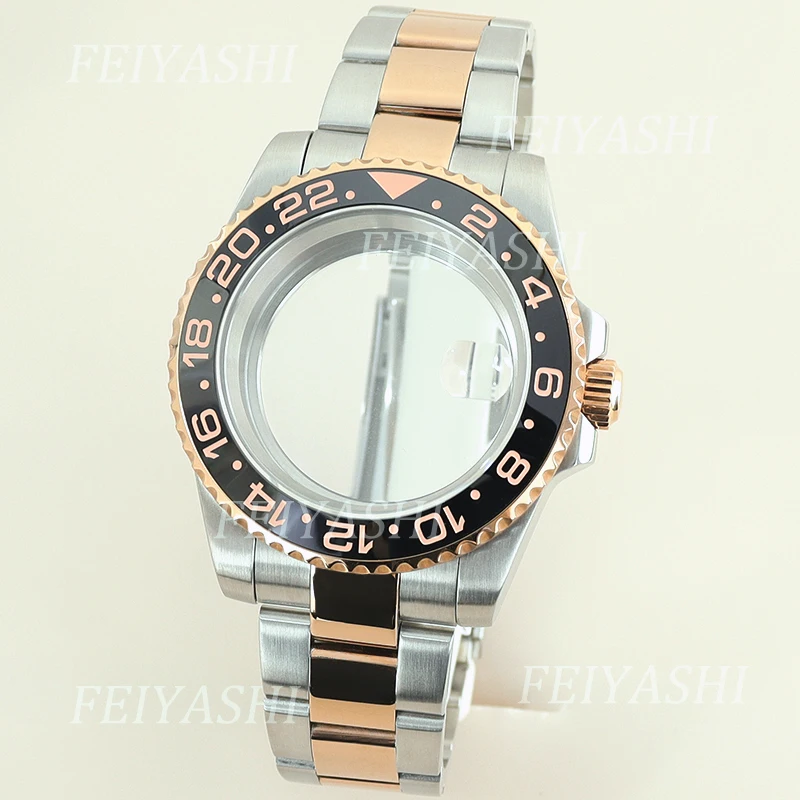 Silvery And Rose Gold 40mm Ms. Watch Case Bracelet Parts For Seiko NH35 NH36 NH38 NH34 Miyota 8215 ETA 2824 Movement 28.5mm Dial