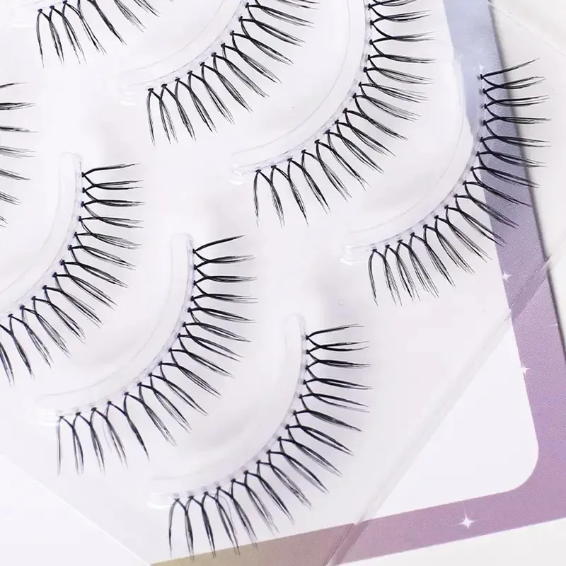 Tansparent tige cils naturel faux cils cosmétiques réutilisables femmes maquillage cils grappe en forme de U Extension de cils