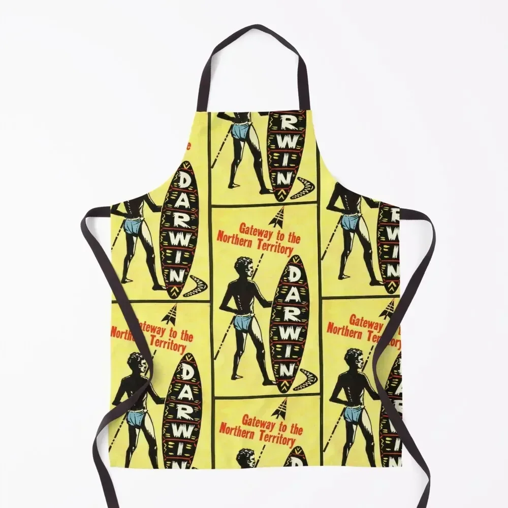 

Darwin Australia Vintage Travel Decal Apron chef for man Kitchen Tools New year's kitchen clothes Apron