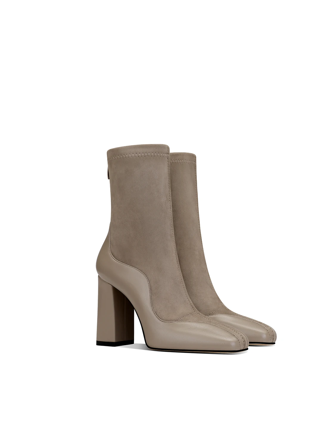 أحذية نسائية جديدة للربيع والخريف بكعب عالي، أحذية نسائية عصرية محبوكة بكعب سميك ومزاج مرن ومتعددة الاستخدامات #2