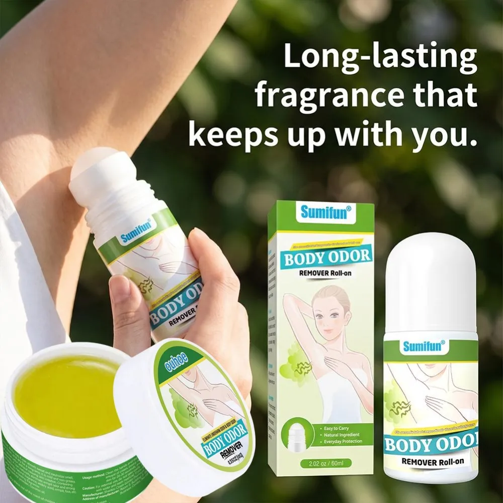 Summer Body Odor Remover Roll On/ Cream,Natural Antiperspirant Deodorant Reduce Sweat Eliminate Underarm Odor Long Lasting Fresh