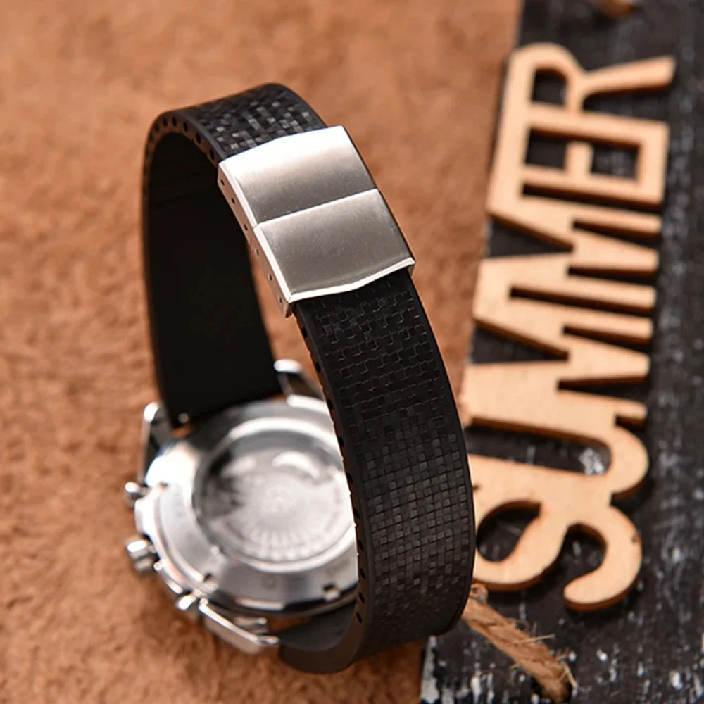 

New Design CTS Watch Bands 20mm 21mm 22mm Quick Release Spring Clasp Buckle Diver For Sekio PP IWC FKM Rubber Watch Strap