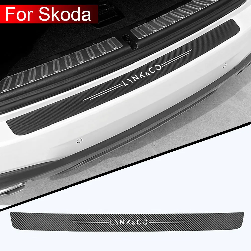 1pc car accessories Carbon fiber cloth trunk bumper Decoration For lynk & co sticker AUTO Styling