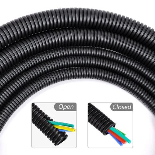 Imagen 1 del producto Tubo corrugado aislado PP de 3/5/10m AD 7,5 ~ 34,5mm arnés de cables manguera roscada manguito de protección de línea mecánica automática de plástico
