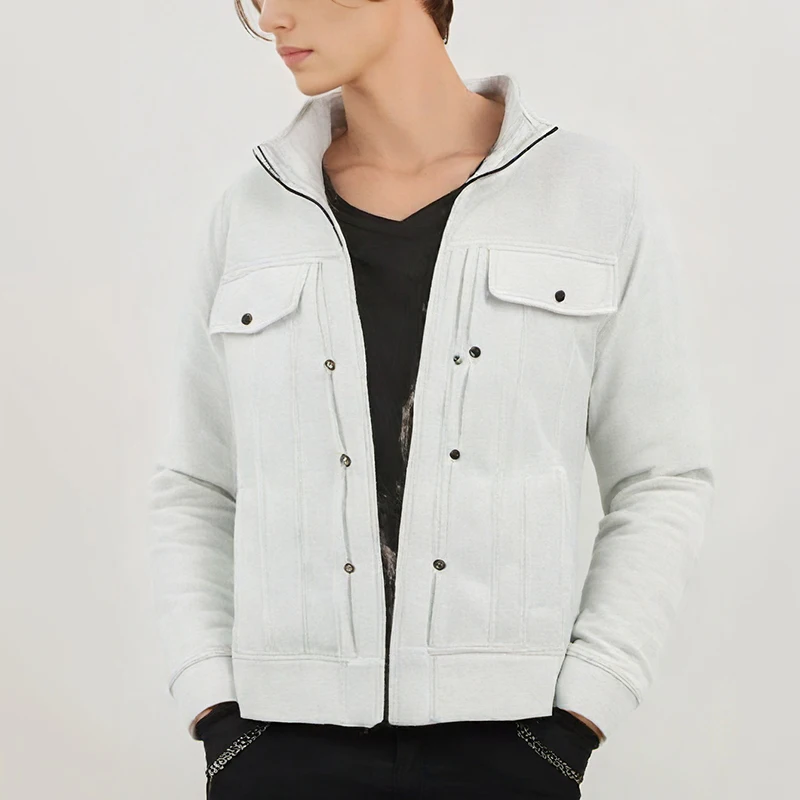 2025 ربيع الرجال سترة غير رسمية سترة الموضة سترة جديدة الوقوف طوق سستة البلوز رقيقة البلوزات معاطف السفر في الهواء الطلق #6