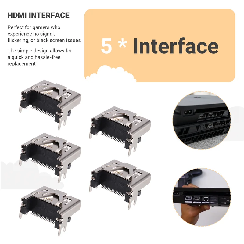 【VENDA RÁPIDA】Acessório de reparo de soquete de interface - Kit de substituição de porta compatível para PS4 Pro/Slim Console para manutenção de sistema