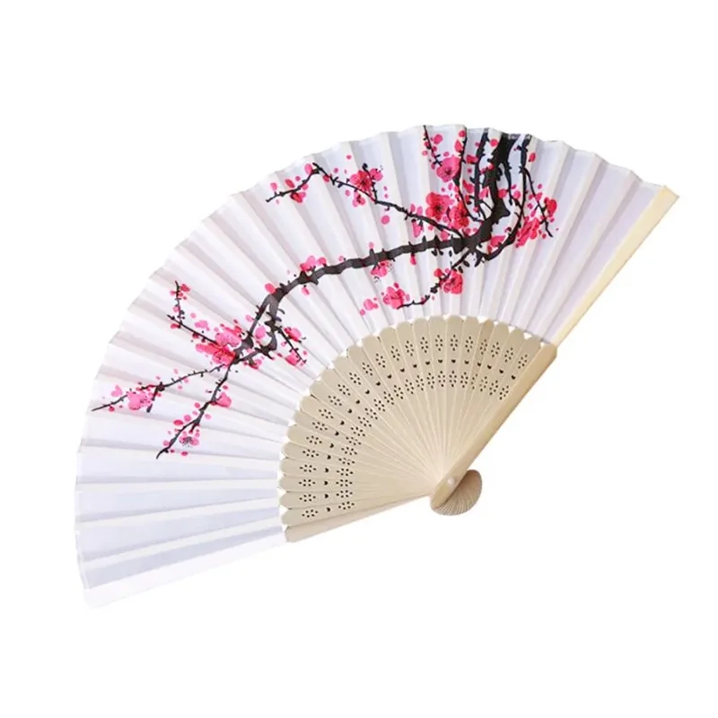 

Summer Folding Fan Portable Flower Shaped Manual Fan Stage Props Chinese Style Colorful DIY Fans Ethnic Retro Decoration