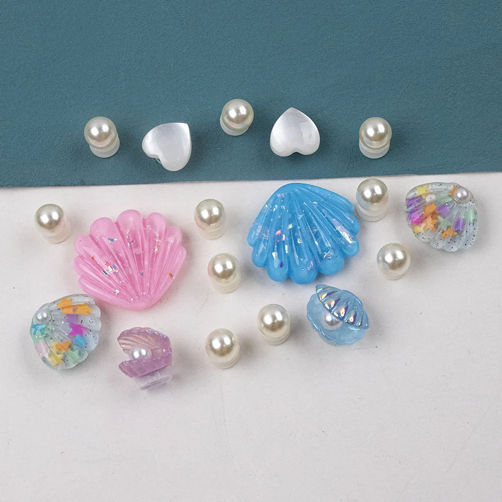 Summer Ocean World Hole Shoe Charms Decorations Starfish Shells Flower Pearl Shoes Buckle DIY 3D Hole Shoe Accessories