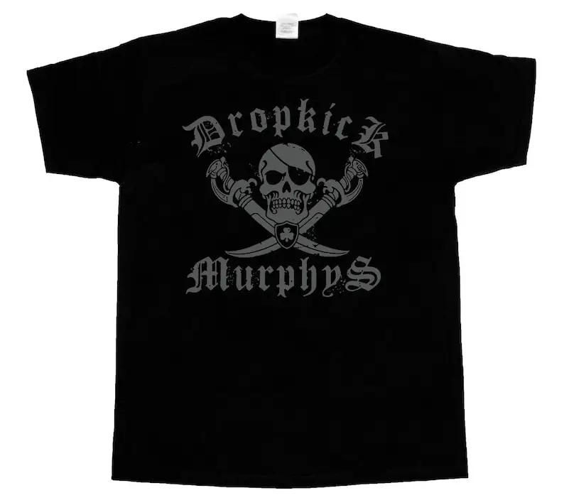 мърфи Punk Rock Short Long Sleeve Black T-Shirt 3xl 4xl 5xl