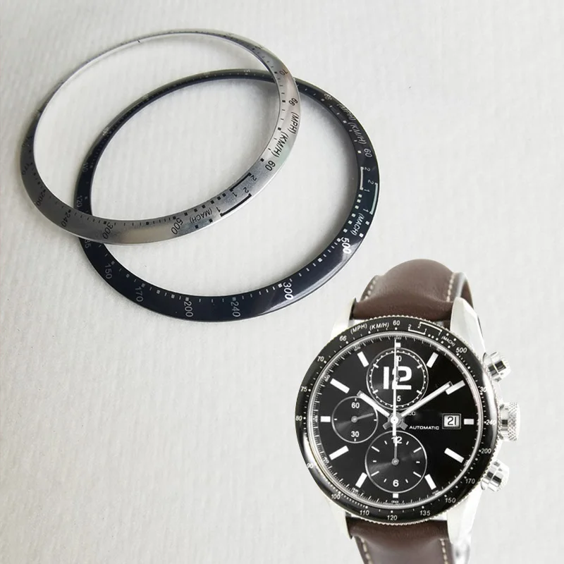 

39.6mm Black Silver Aluminum Watch Bezel Insert Parts for L3.636.4 Men's Watch