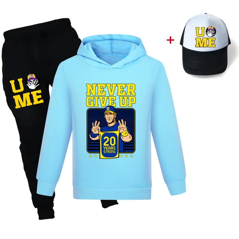 AA جون سينا الخريف والربيع الأولاد مجموعات هوديس + السراويل Harajuku ملابس رياضية بلوزات غير رسمية رياضية العلامة التجارية Spo 2025 جديد