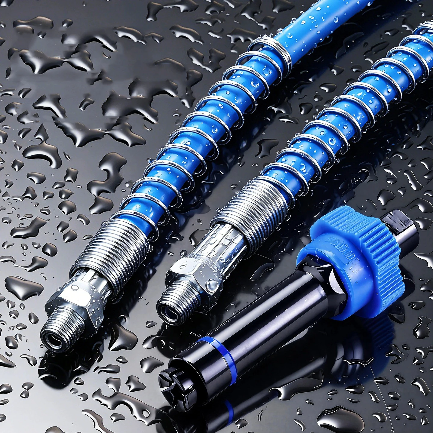 Integrated grease gun nozzle, grease injection nozzle, universal thickened externally rotating high-pressure injection nozzle