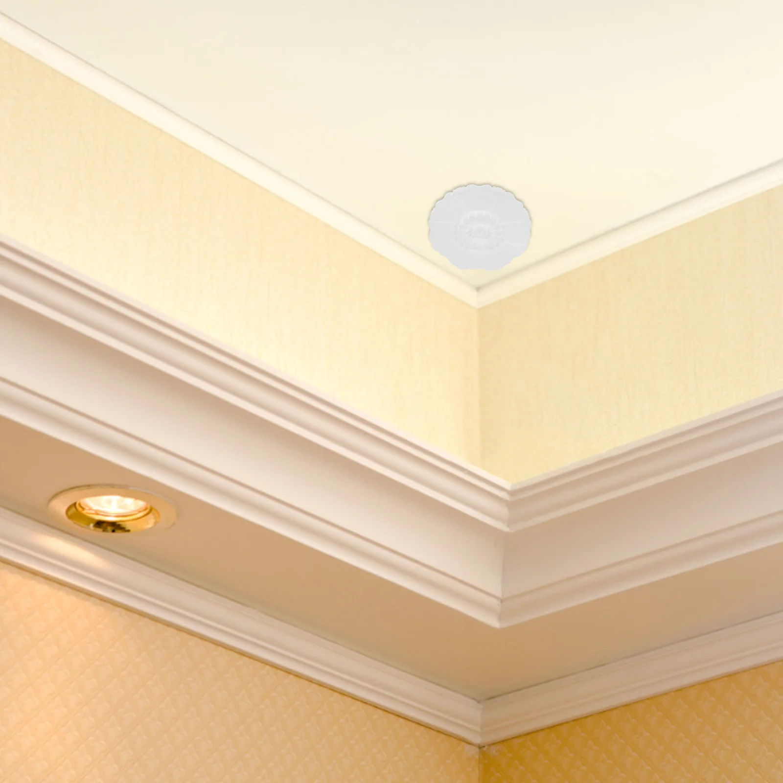 

Ceiling Light Medallion Sturdy Embossed Decorative Ring Elegant Design Indoor Light Fixture Ceiling Medallions for Renovation