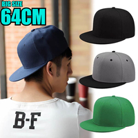 Large 64cm Back Closed Skateboard Cap Women Fitted Baseball Cap XXL Male Big Size Snapback Caps Plain Football Hat 60cm 62cm