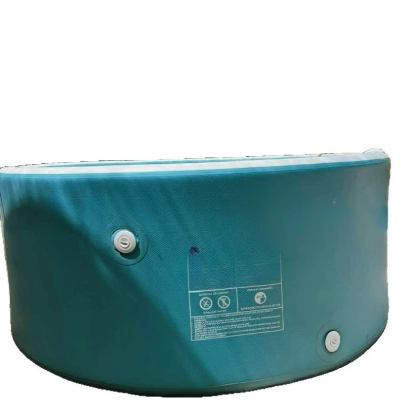 Double-layer inflatable brushed swimming pool round PVC new technology outer gray inside blue novel thickened swimming pool