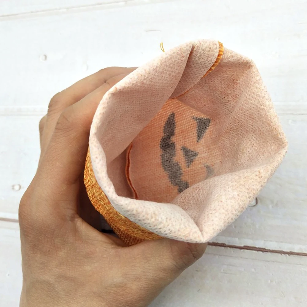 

5PCS C y Bags Halloween Treat Face Large Capacity Durable Trick Treat Felt Cloth Storage Gift Packaging