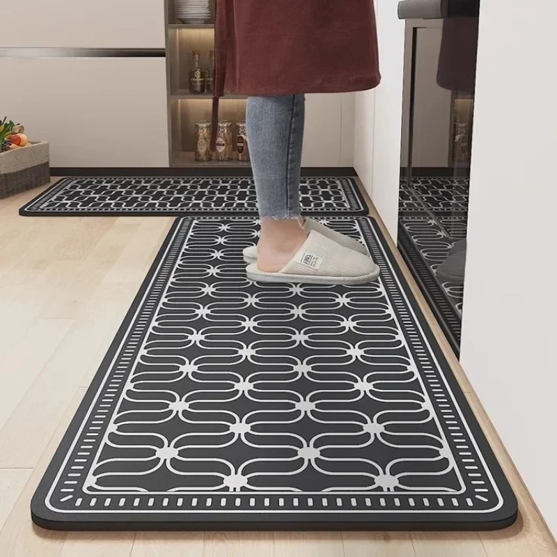 Kitchen Mats Oil-proof Waterproof Stain-resistant Carpets Household PVC Leather Scratch-resistant Wear-resistant Rug Alfombra