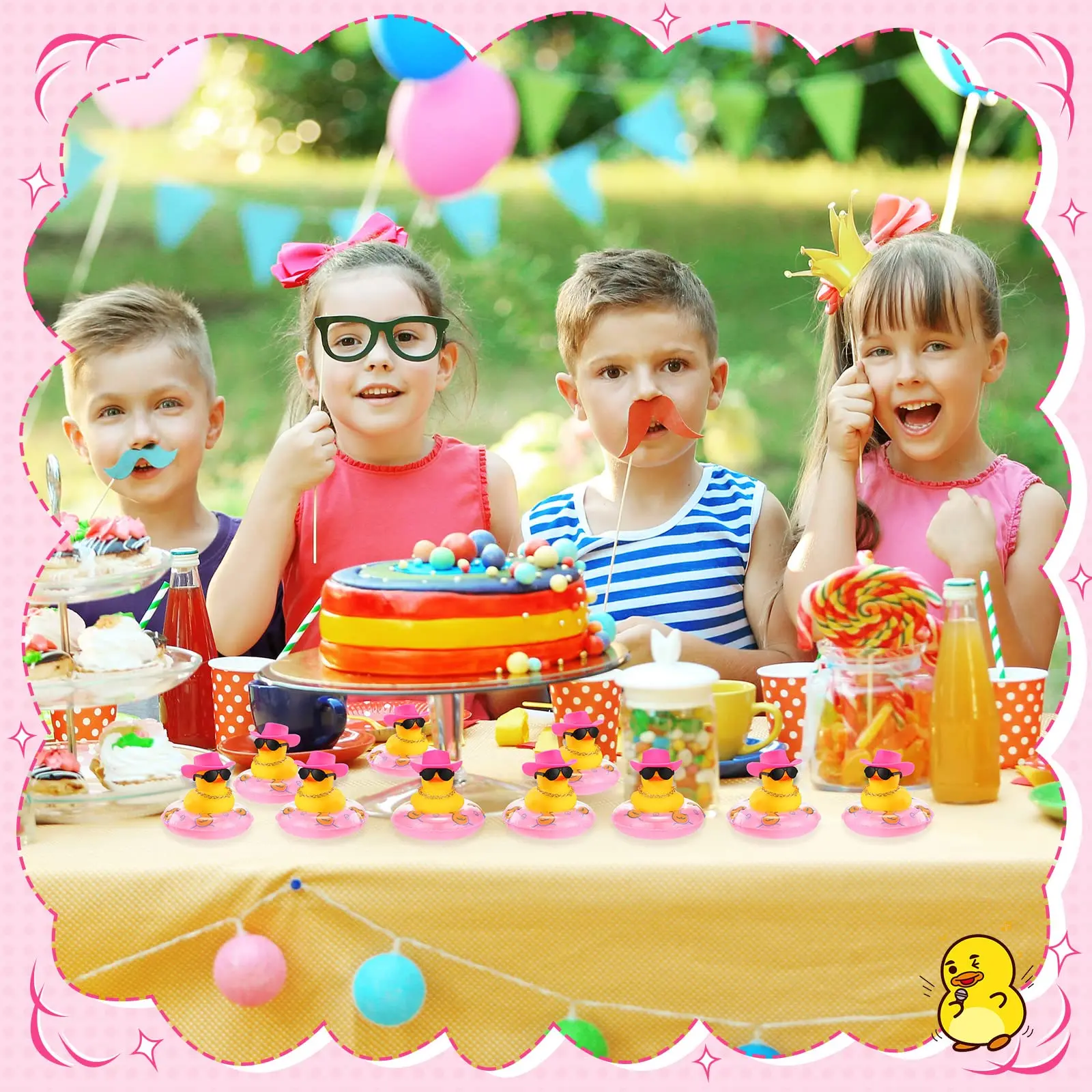 6/12/24/48 ฤดูร้อนเป็ดยางรถเป็ดตกแต่งแดชบอร์ดตกแต่งเป็ดสีเหลืองรถอุปกรณ์เสริม MINI หมวกว่ายน้ําแหวน