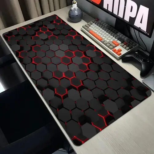 Imagen 2 del producto Alfombrilla de ratón con gráficos espaciales, alfombrillas grandes para mesa de juegos de ordenador y oficina, alfombrillas de ratón antideslizantes de goma XXL para teclado de juegos, alfombrillas de escritorio largas