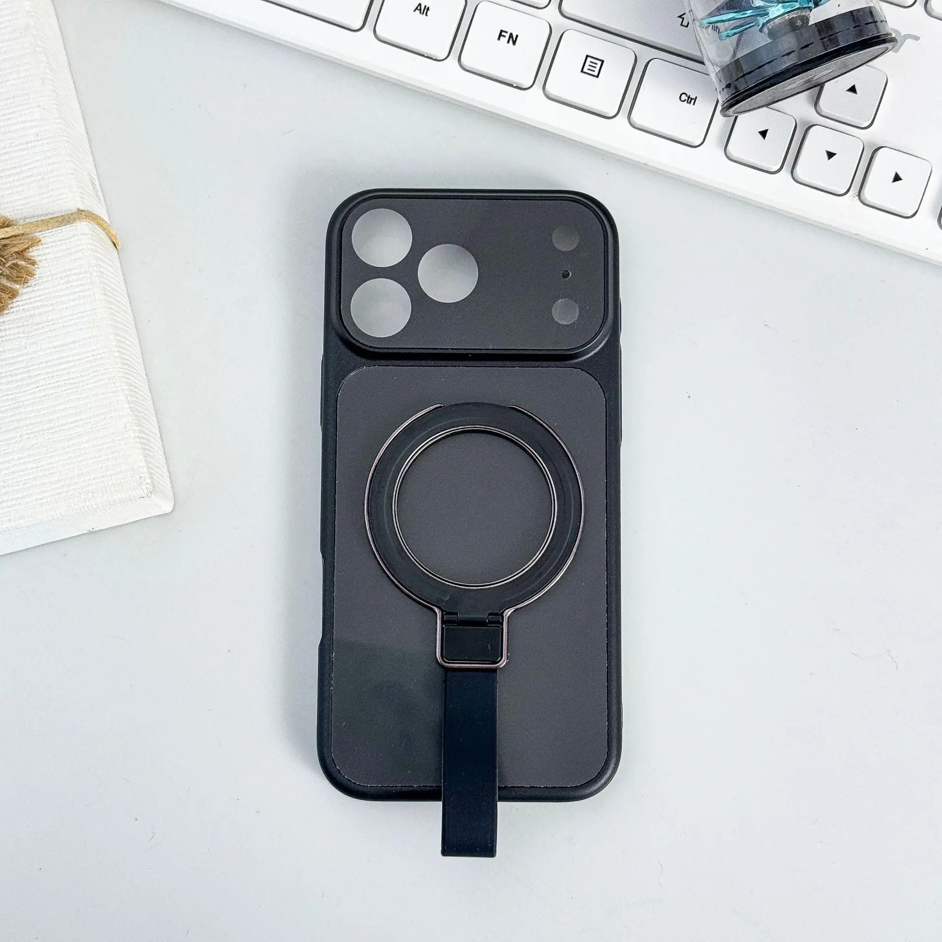 

Compatible for iPhone 17/17 Air/17 Pro/17 Pro Max Series Magnetic Stand Case Slim Minimalist with Pivot Ring Holder Shockproof