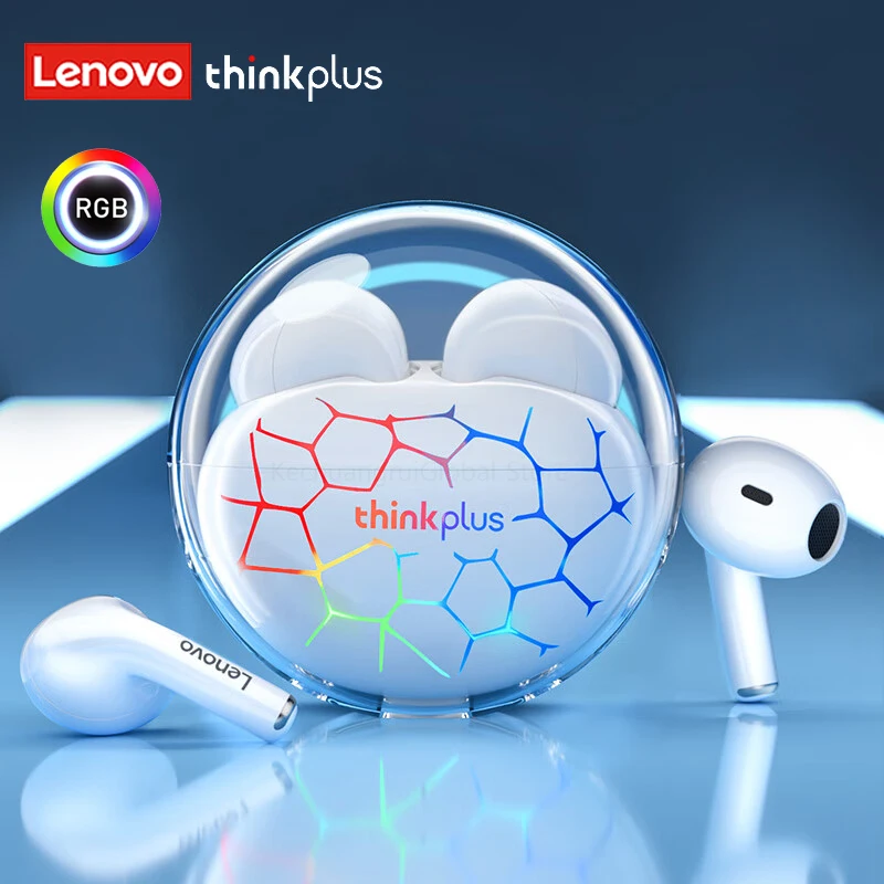 Original Lenovo LP80 PRO RGB Wireless Bluetooth 5.3 Earphones HIFI Dual Host Headset Noise Reduction Earbuds Gradient Glow New