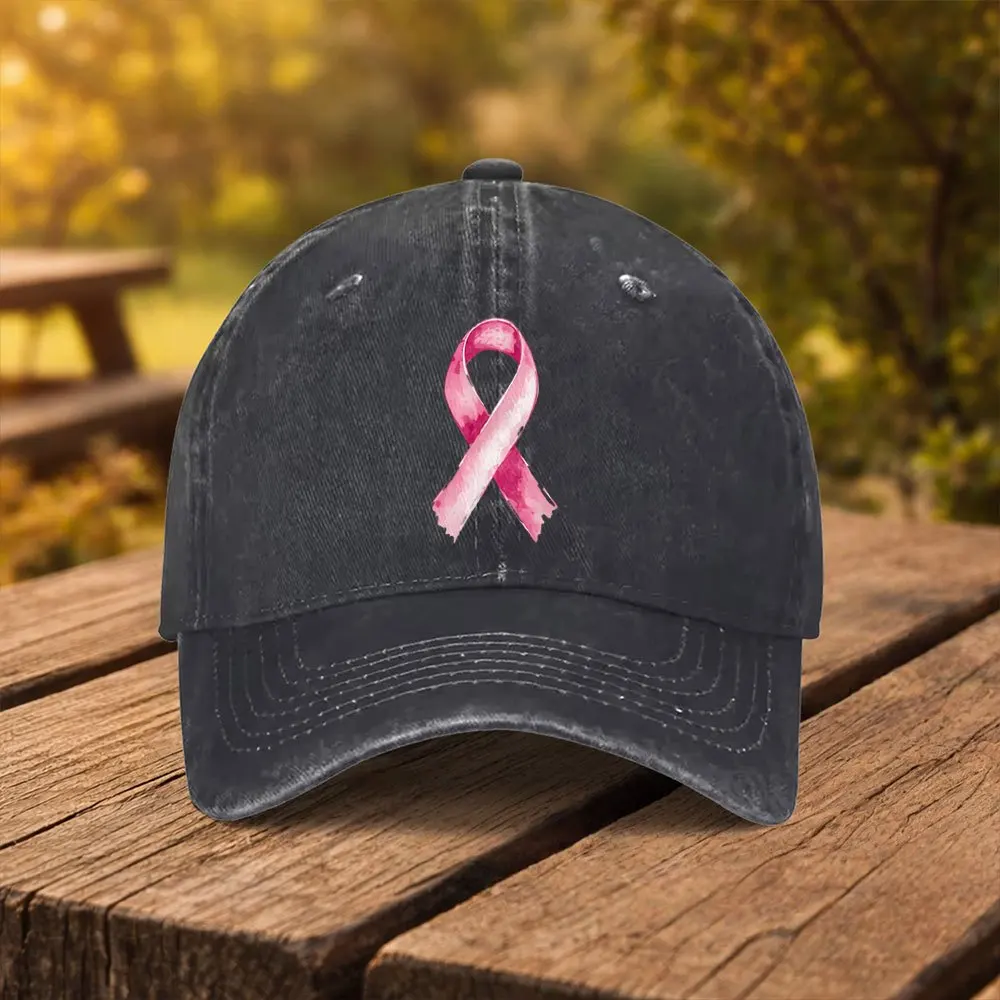 Casquette de baseball avec imprimé ruban rose pour la collecte de fonds, chapeau unisexe à visière, adapté aux sports de plein air, au fitness, aux voyages et aux sorties, Mul