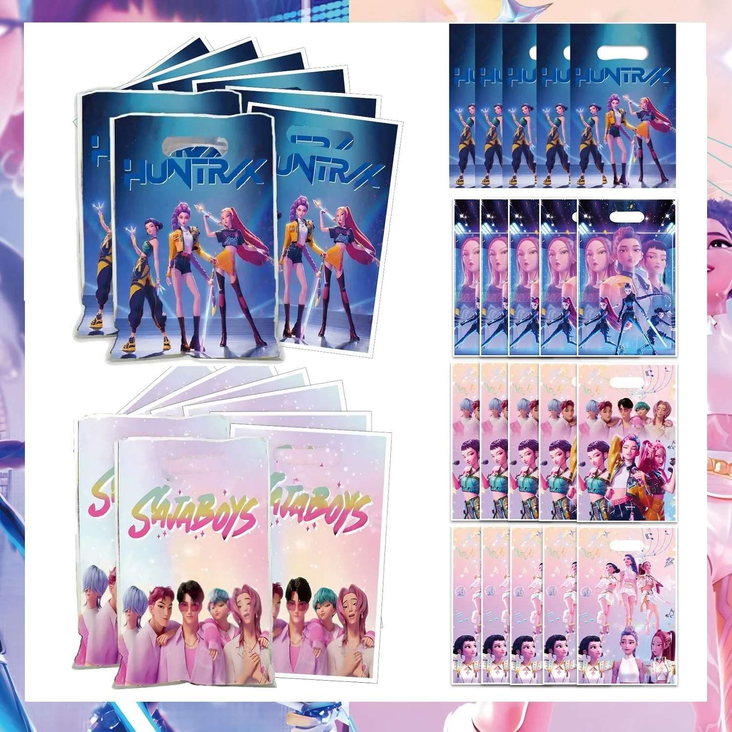 Bolsas de Regalo con Diseño de Kpop Party Girl, Bolsas de Plástico para Dulces, Bolsas de Regalo para Cumpleaños de Niñas, Bolsas de Regalo para Baby Shower, Decoraciones para Fiestas Infantiles