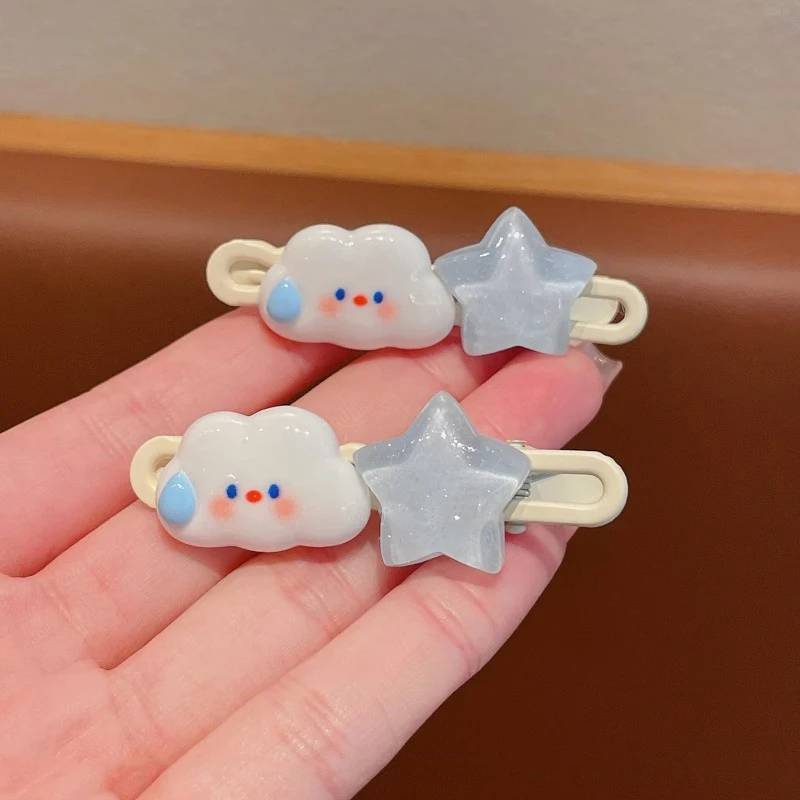 Cute Cartoon Cloud Jelly Stars Hair Clips Kids Lovely Shape Hairpins Headband Barrettes Fashion Girl Kids Hair Accessories