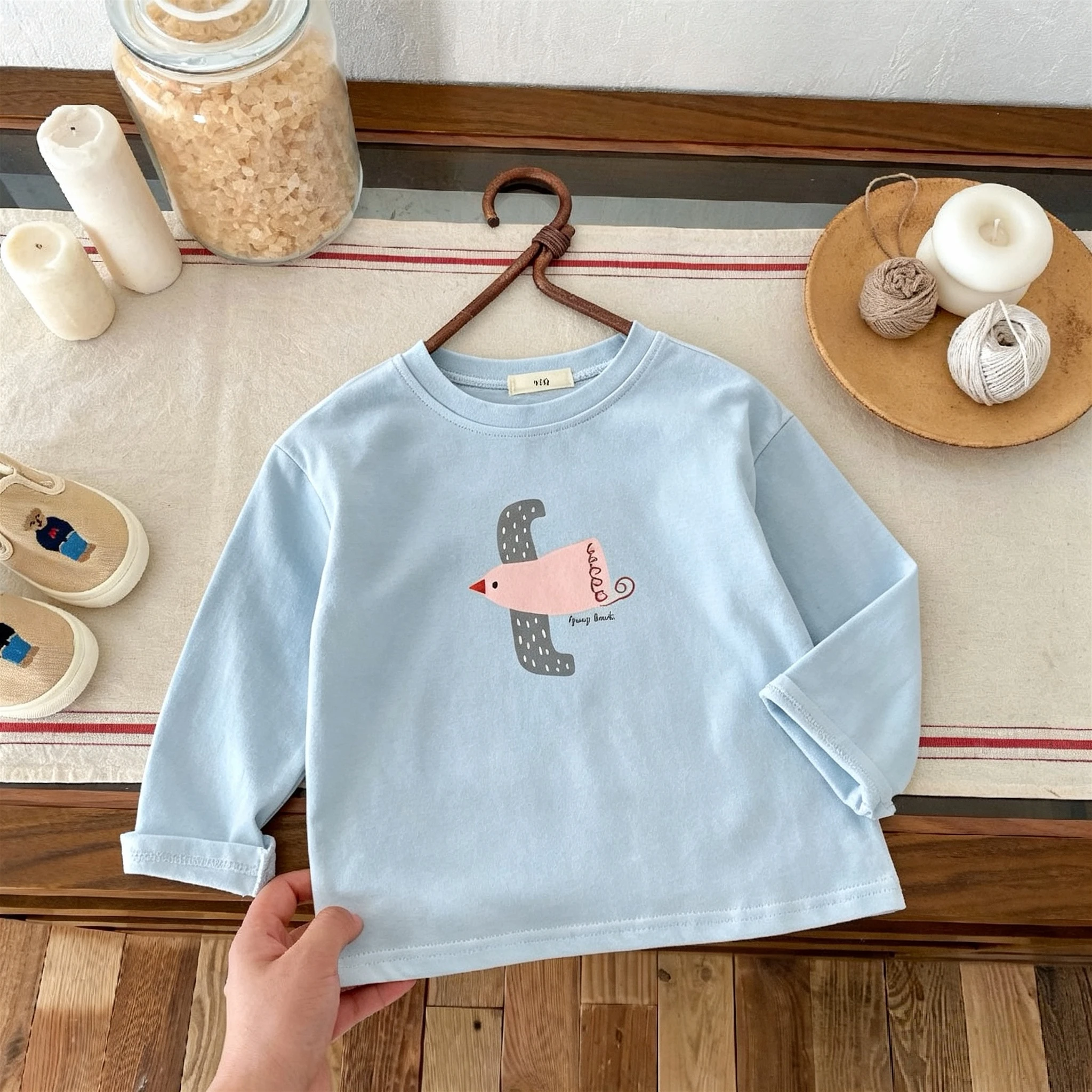 1 2 3 4 5 6years Girl Boy Long Sleeve T-shirt Tops Spring Autumn Clothing Simple Thin Casual Kids Bottoming Shirt O-neck Blouse