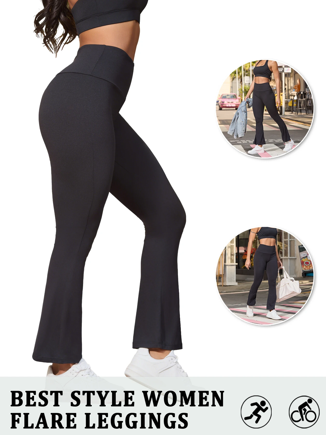 

Женские супермягкие расклешенные брюки с высокой талией, леггинсы для тренировок, йоги, расклешенные брюки