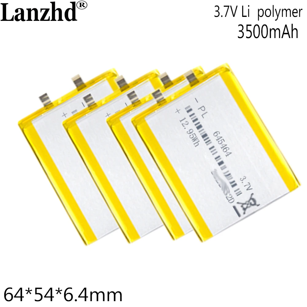 3.7V 3.8V Li Polymer Lithium Battery For wireless charging medical device 645464 645565 Lithium battery 3500mAh