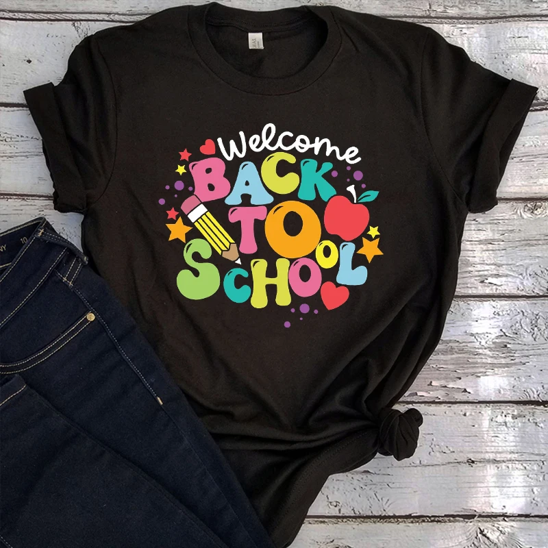 

Welcome Back To School Shirt Teacher Tee First Day of School Tshirt Back To School Apparel Hello Tops Aesthetic