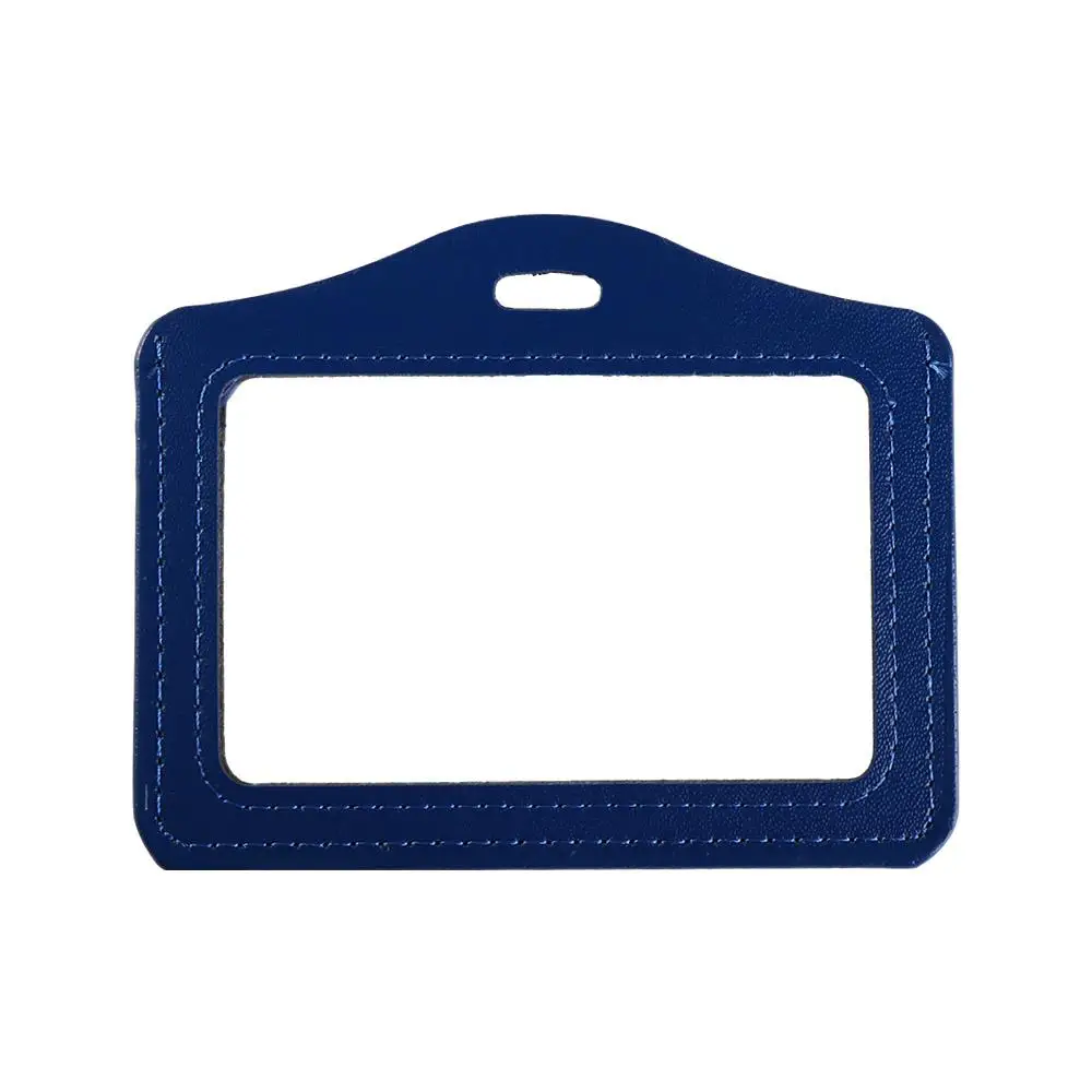 

PU Leather ID Badge Case Double-Sided Transparent Business Card Holder Bank Card Colorful Name Card Cover Office Supplies