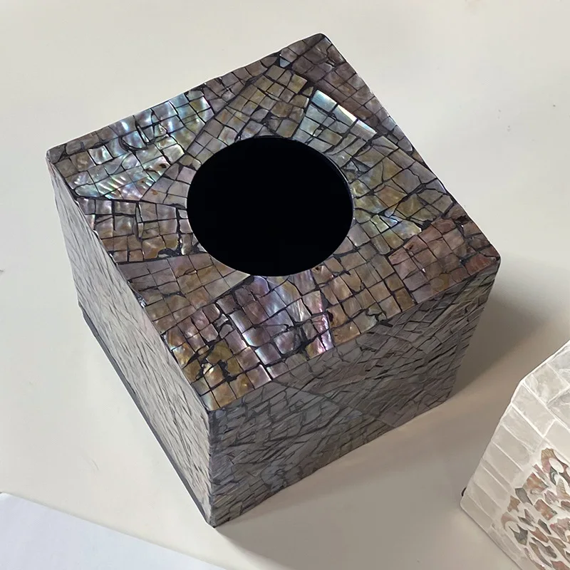 Light luxury shell tissue box design sense pumping carton living room coffee table hotel dining table ornament