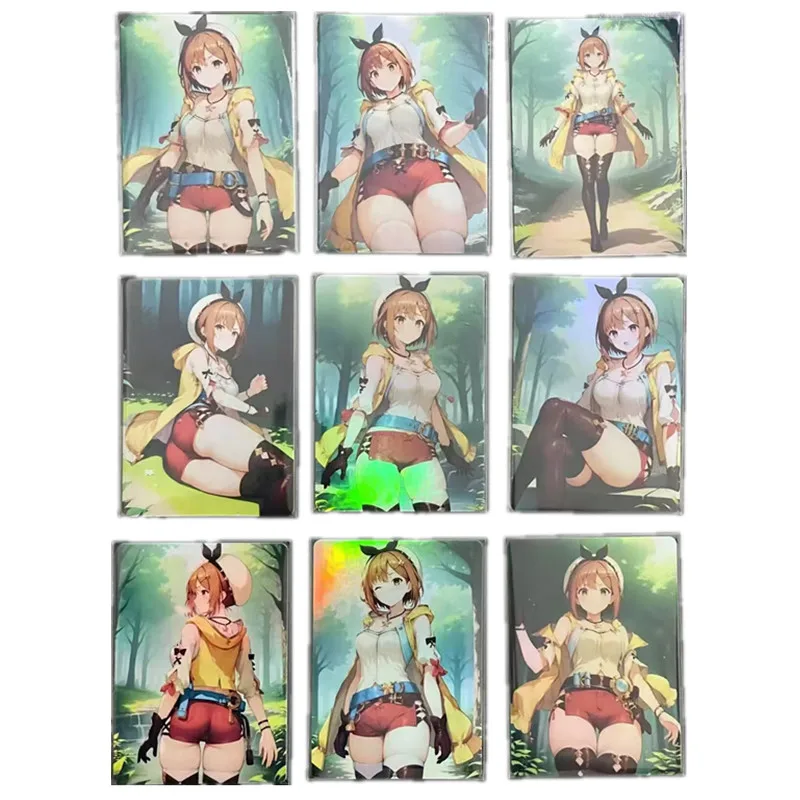 9Pcs/set Homemade Classic Game Cards Lysa’s Alchemy Workshop Ryza Sexy Nude Card ACG Toy Gift DIY Game Anime Collection Card