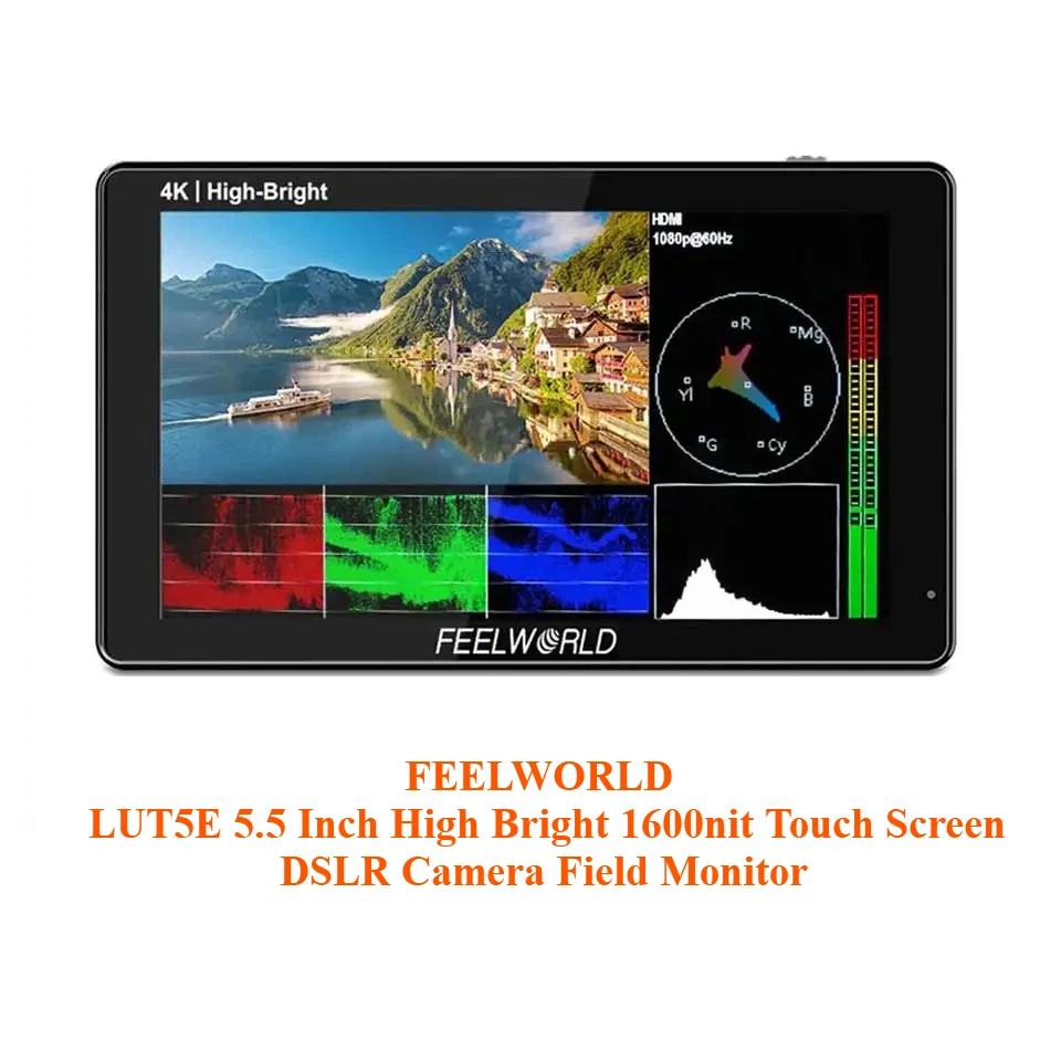 FEELWORLD LUT5E 5,5-дюймовый яркий сенсорный экран 1600-ниточек DSLR-камера Полевой монитор Датчик освещенности HDR 3DLUT 1920X1080 IPS-панель