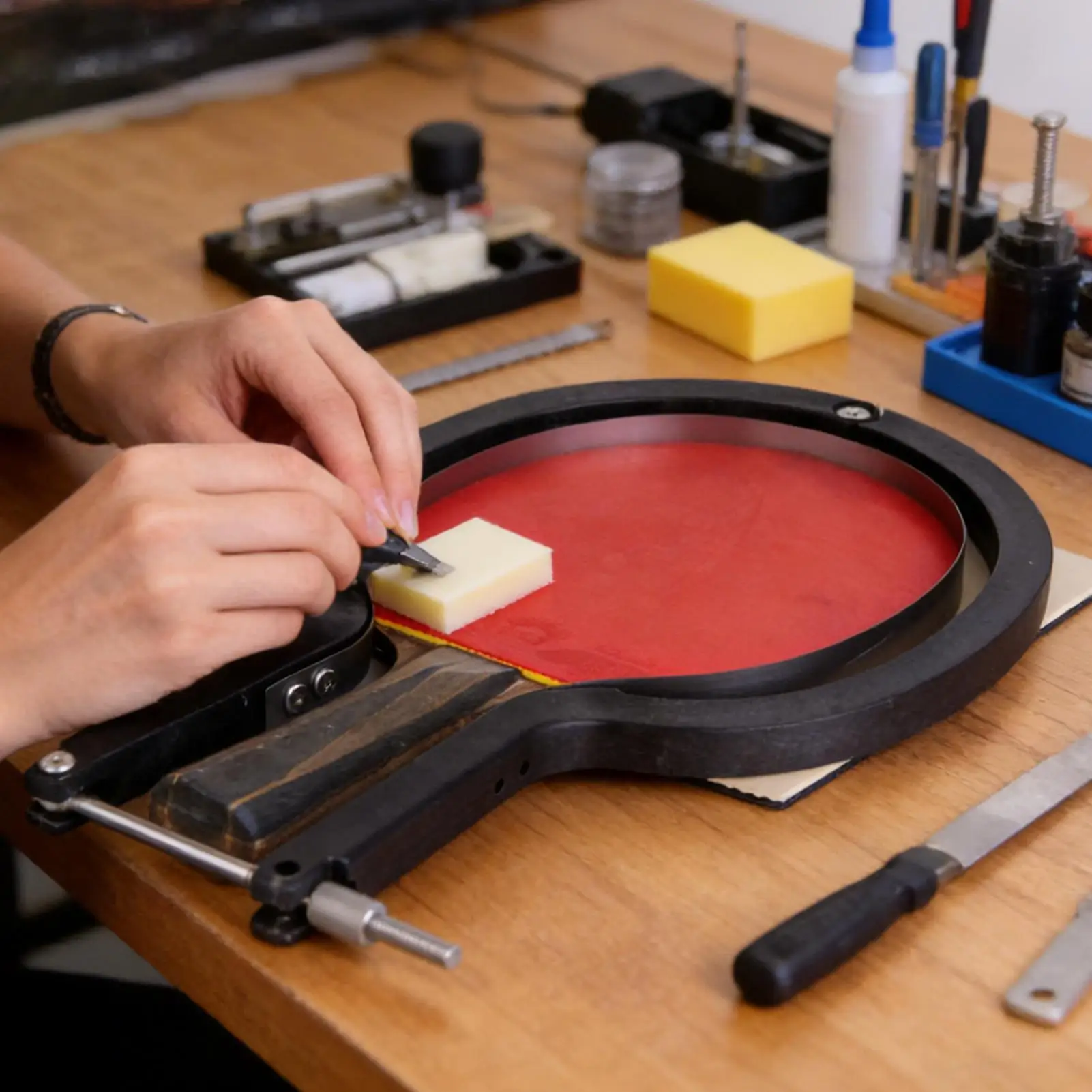 

Многофункциональный и простой в использовании резак для наклеек на ракетки для настольного тенниса. Просто, удобно и удобно в использовании.