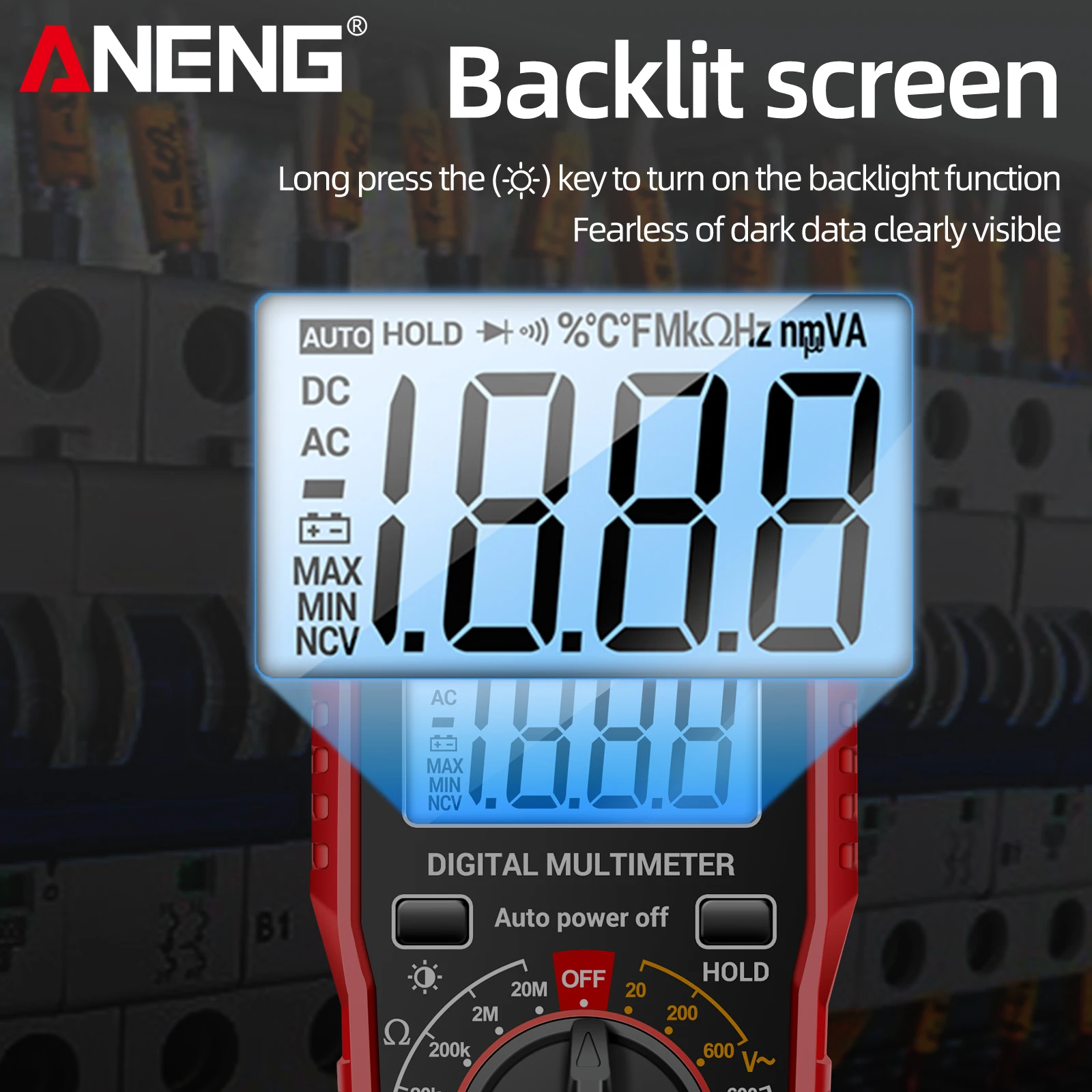 Penguji Multimeter Profesional SZ06 Digital Cerdas Mini Tegangan AC/DC Multimetro DC Dioda Arus Lampu Latar Penguji Layar Juga