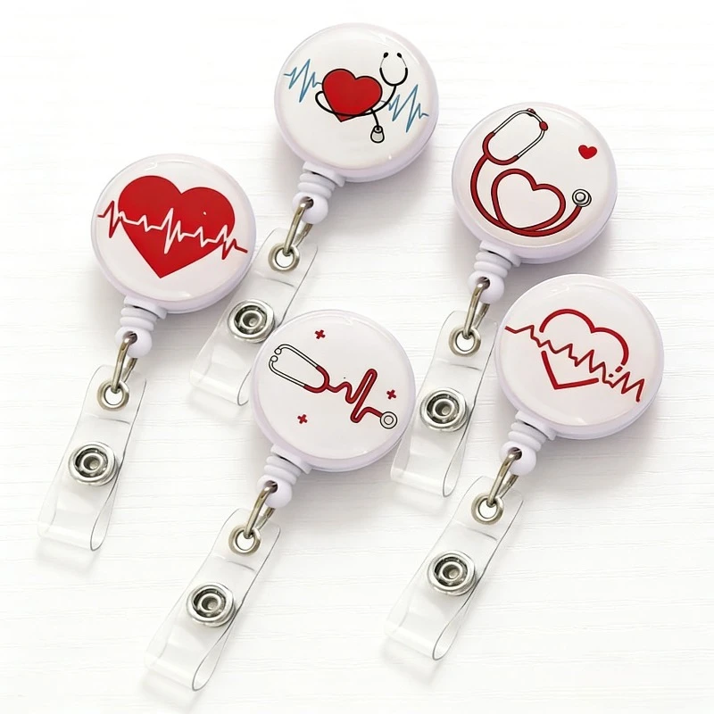 1Pc Retractable Badge Reel for Nurse Doctor Working Permit ID Tag Clip Badge Holder Accessories Pass Work Card Badge Reels