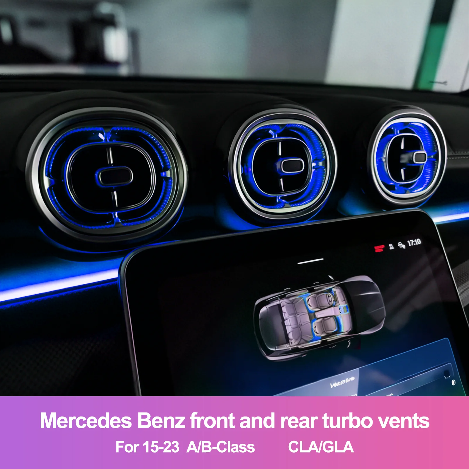 

Вентиляционные отверстия EZoneTronics Ambient Light Turbo для Mercedes A/B-Class, CLA/GLA, обновление OEM #11, прямое посадка