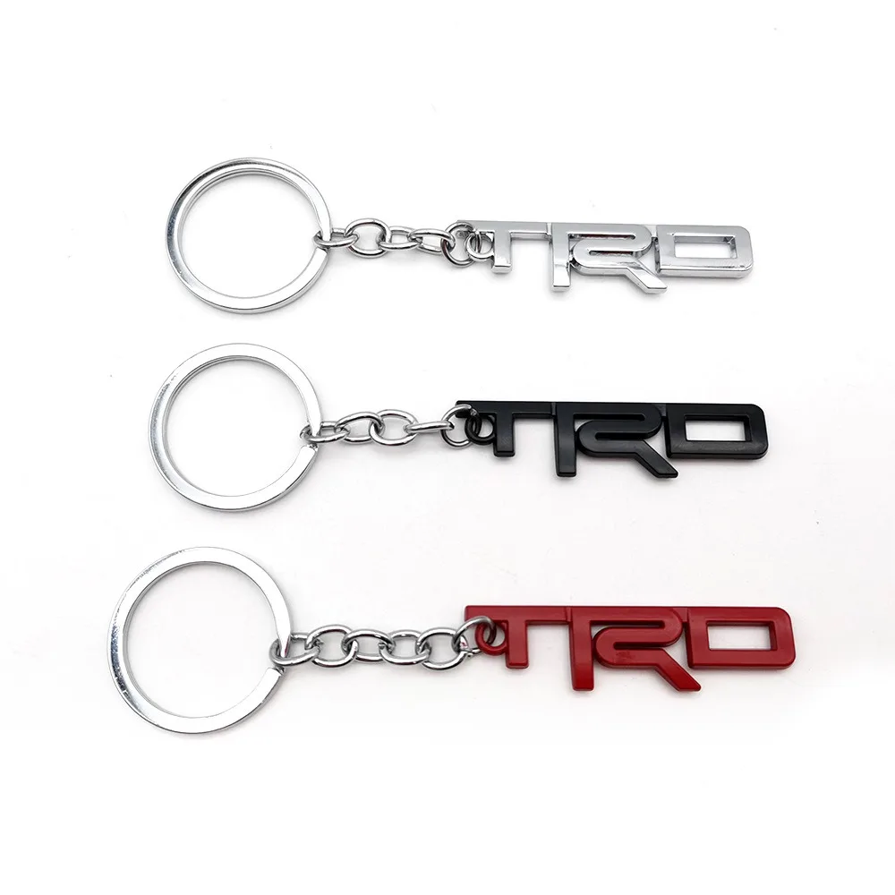 Metal Car Key Ring Keychain for TRD Logo Camry PRIUS REIZ COROLLA EZ PRODO VENZA HIGHLANDER RAV4 Accessories Badge Key Holder