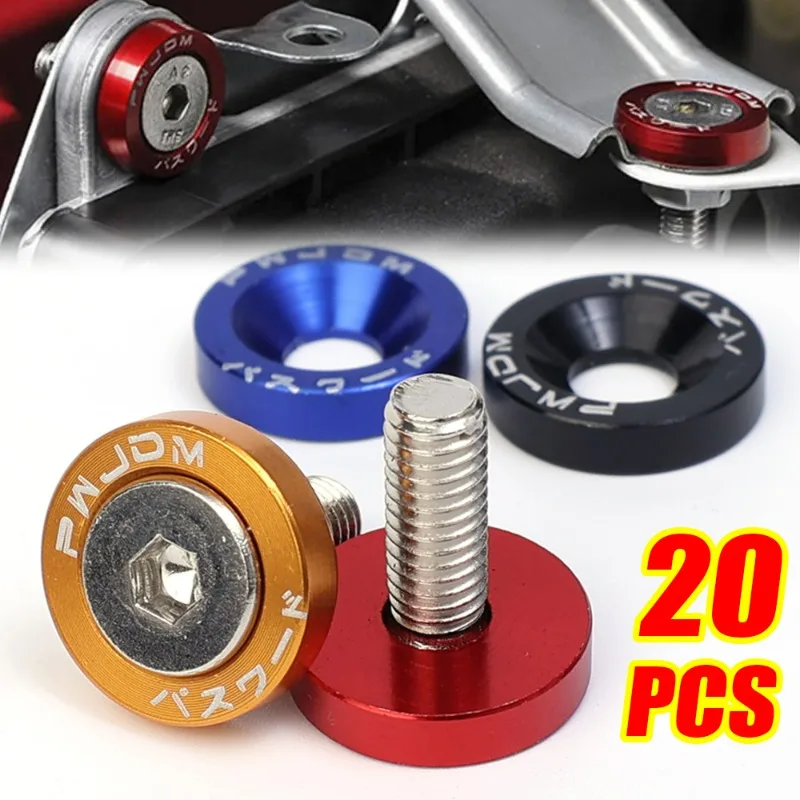 

Aluminum Concave Screws Hex Fastener Car Modification Gasket Screw Set Fender Bumper Engine JDM Fender Washers M6 Bolt for Honda