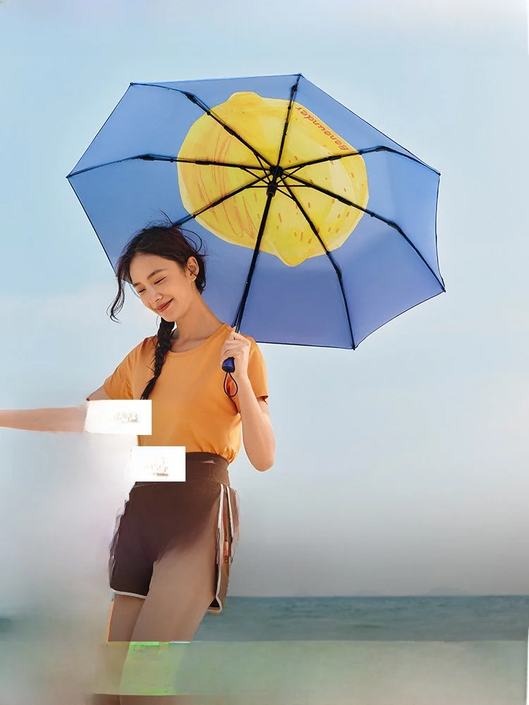 

Portable Women's Umbrella Black Glue Sunshade Double Layer Compact Travel Umbrella Waterproof UV Protection Rain And Sun Dual...