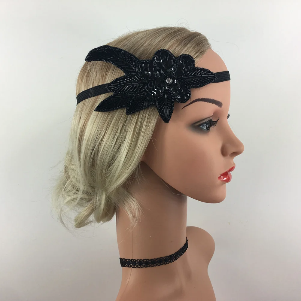 غطاء رأس للشعر مطرز بالخرز، تاج أسود بسيط لوصيفة العروس وحفلات الزفاف وحفلات التخرج وديكور الحب وتصفيف الشعر #4