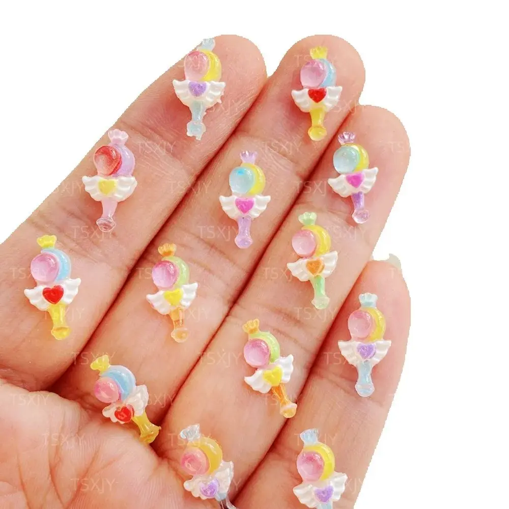 50Pcs Mixed Nail Art Resin Colorful cartoon magic wand Charms Rhinestones DIY Craft For Nail 3D Decorations Jewelry