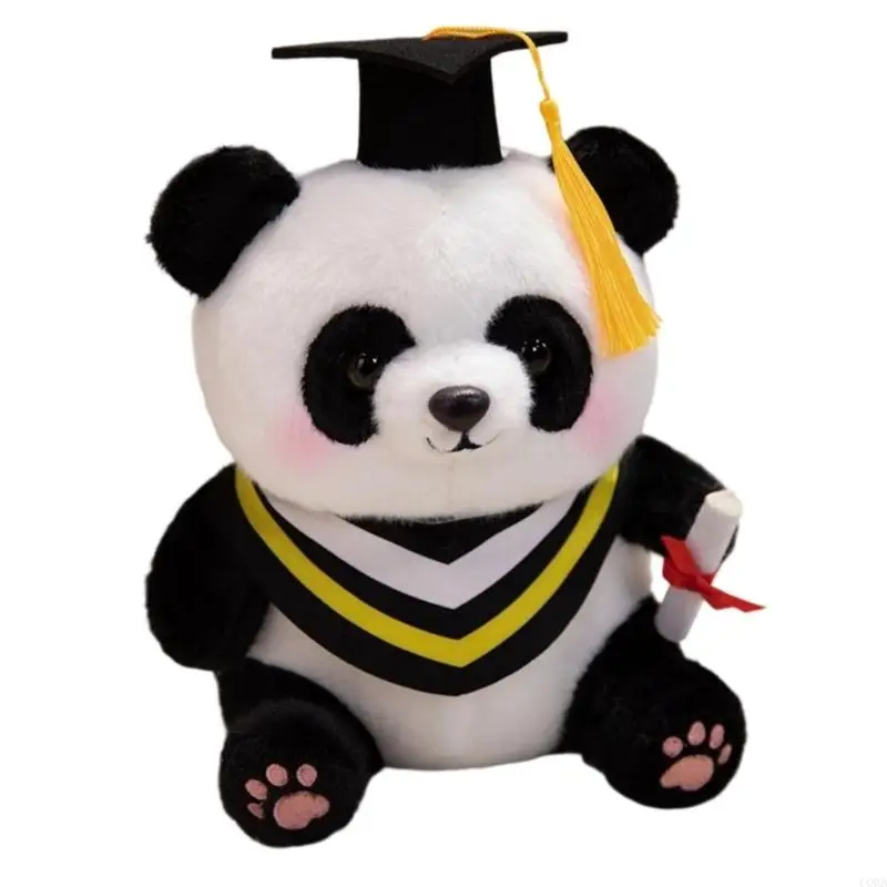 CORB Plush Toy Stuffed Panda Schools Student Graduation Gift Bachelors Hat Souvenir