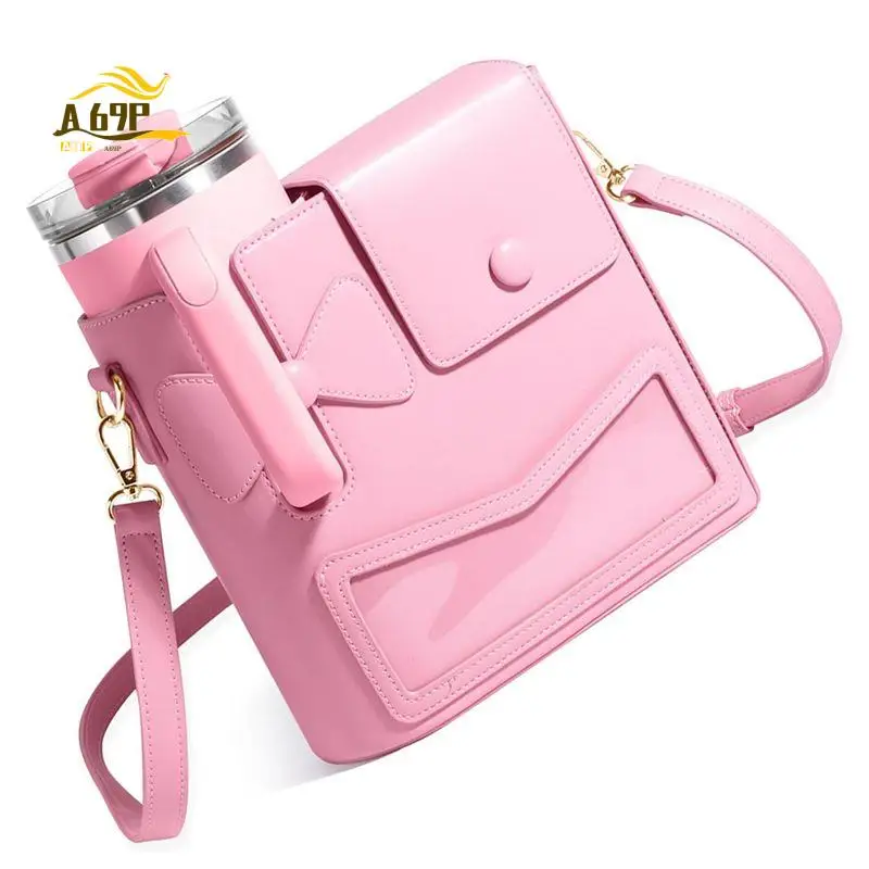 

A69P-New Universal Crossbody Bag Purse For Cup Outdoor Portable Water Bottle Holder With Adjustable Shoulder Strap